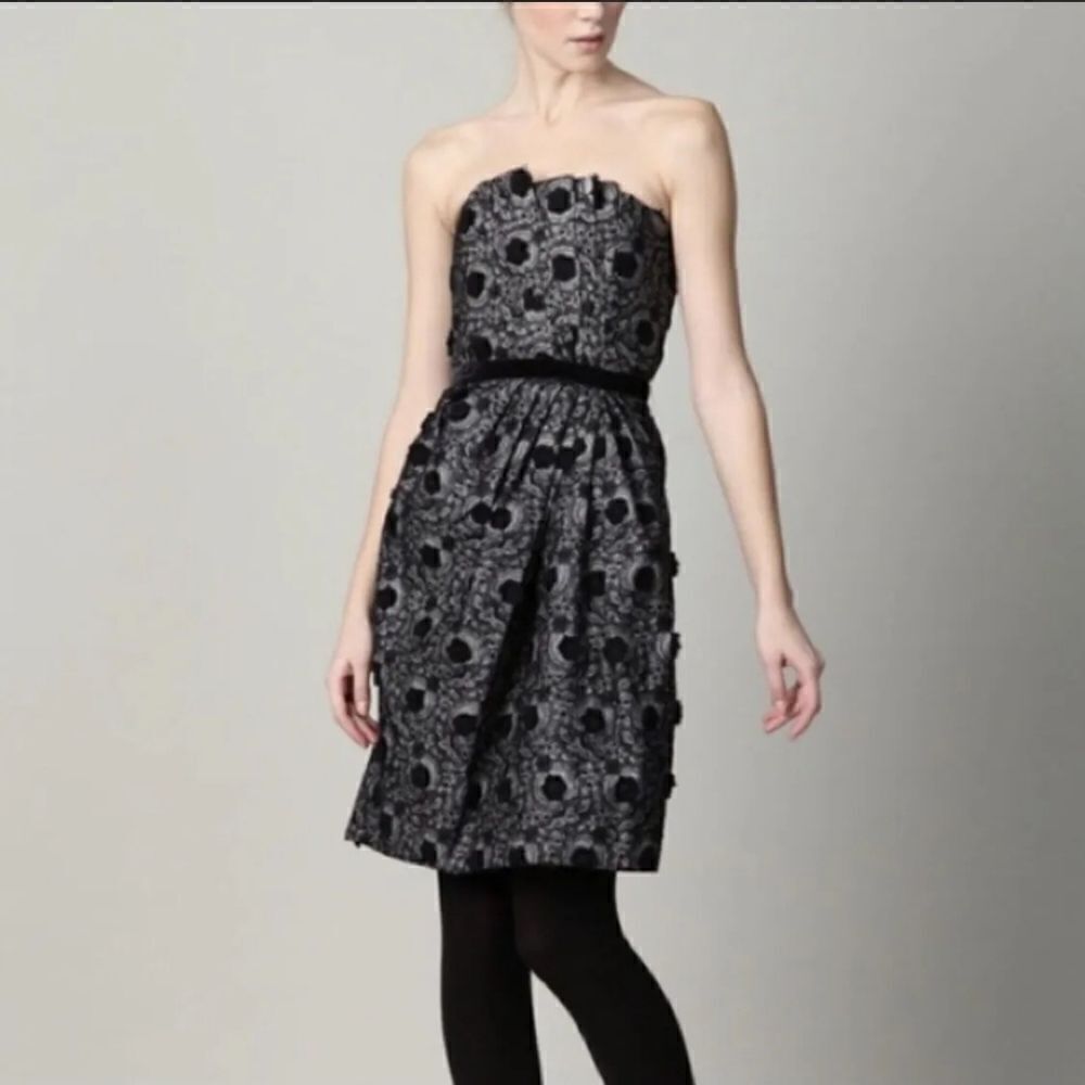 MARC By MARC JACOBS Black/Grey Strapless Cocktail Dress Size 8 M
